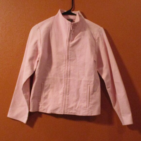 Eileen Fisher Woman Small Petite Pink Full Zip Pockets Long Sleeve Jacket - Picture 1 of 7